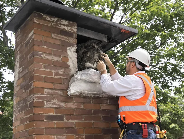 Humane removal of debris and animals by North Ridgeville Chimney Sweep in North Ridgeville, OH