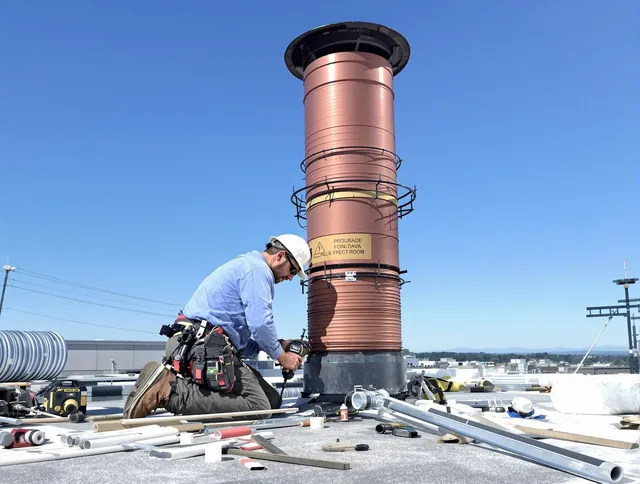 Installed chimney liner by North Ridgeville Chimney Sweep in North Ridgeville, OH
