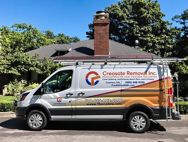 North Ridgeville Chimney Sweep technician removing creosote safely in North Ridgeville, OH