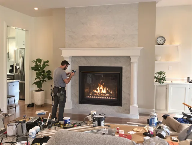 Newly installed fireplace by North Ridgeville Chimney Sweep in North Ridgeville, OH