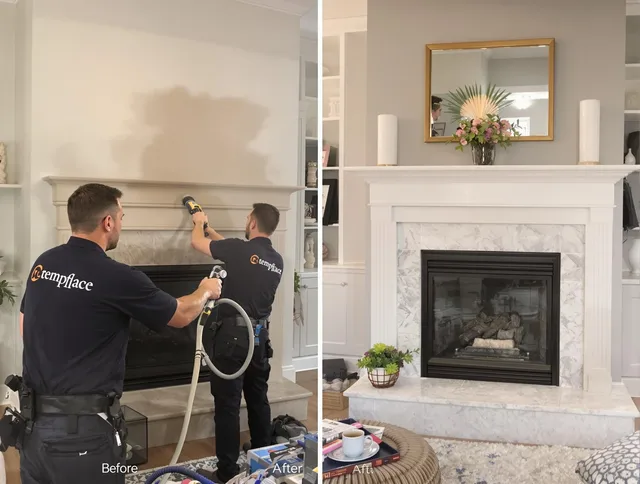 Professional soot removal by North Ridgeville Chimney Sweep team in North Ridgeville, OH